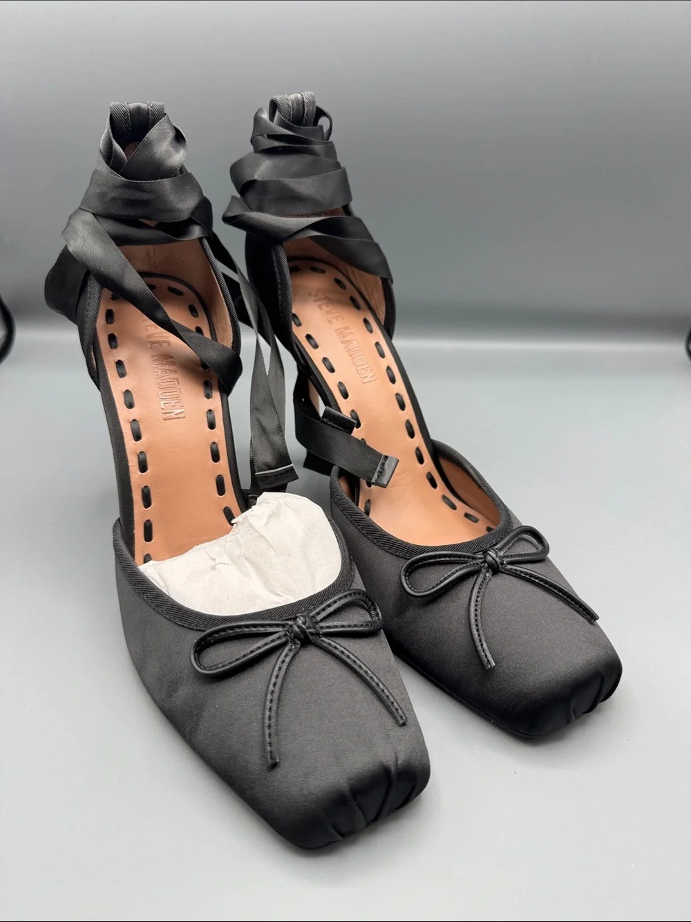 Steve Madden Women's Larina Lace-Up High-Heel Ballet Pumps - Picture 2 of 5